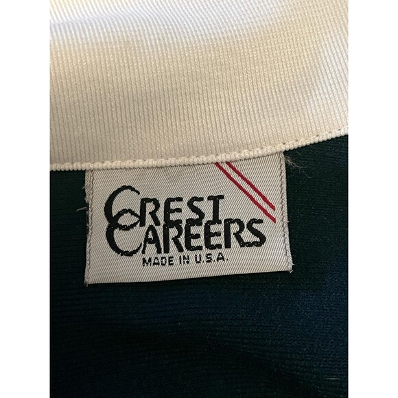 Crest Careers Dress Womens 6 Navy White Zip Front Short Sleeve Uniform Made USA - Picture 9 of 11
